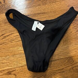 Aerie Black Cheekiest Bikini Bottom, NWT